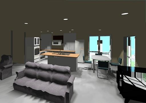 Living area, Revit Radiosity/Raytrace-Render