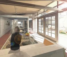 L-Shaped Row House Interior