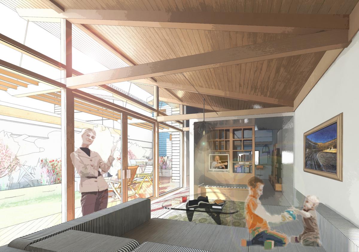 Split Row House Interior