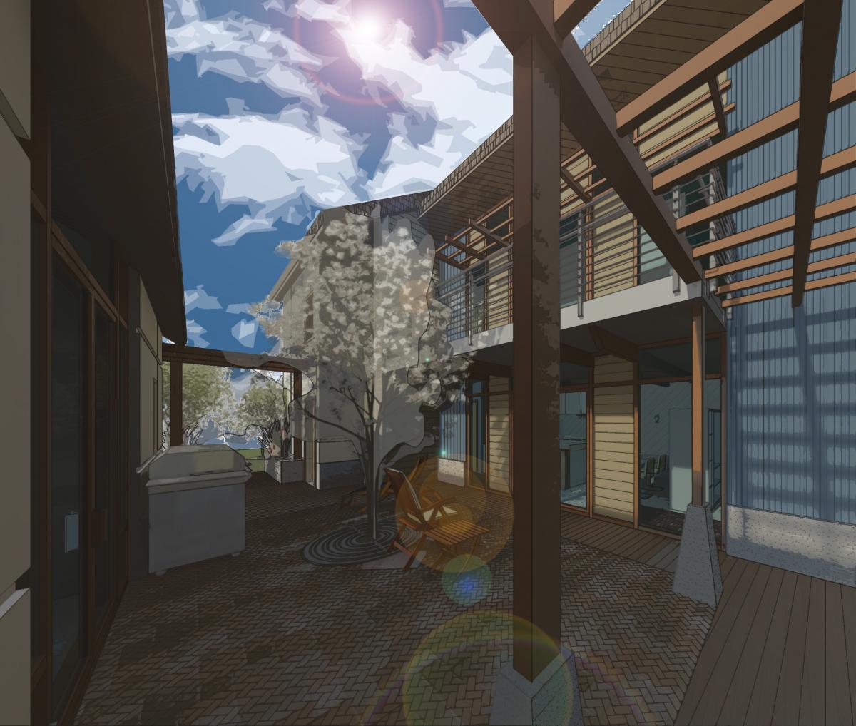 Courtyard Patio Perspective