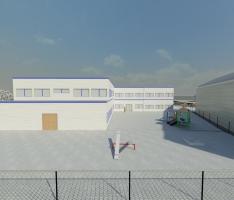 Back view temporary school Hulsberg