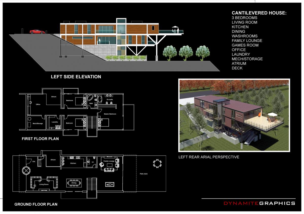 Cantilevered house presentation