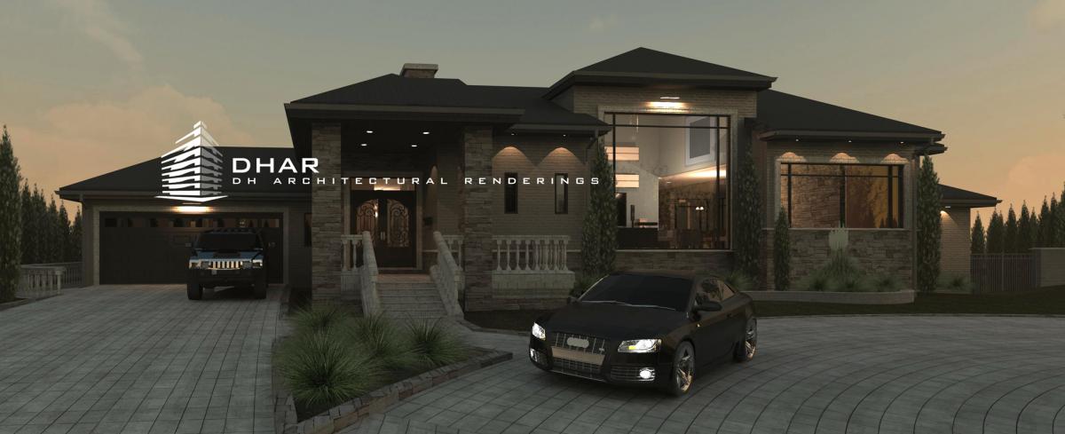 Front of split-level house.