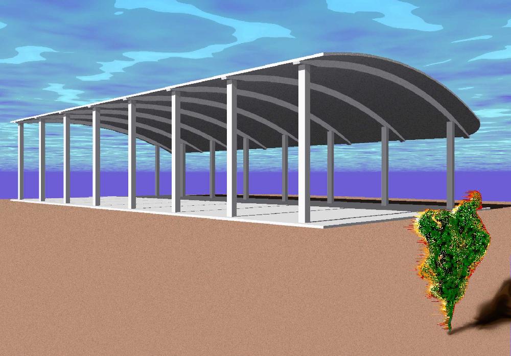 Mr GGs roof beams with a burning bush