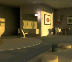 CROSS house/Master Bedroom/sunset