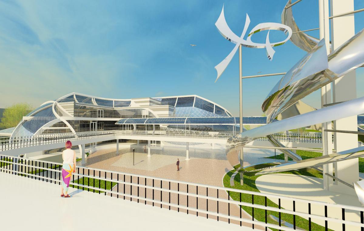 View on the industrial building