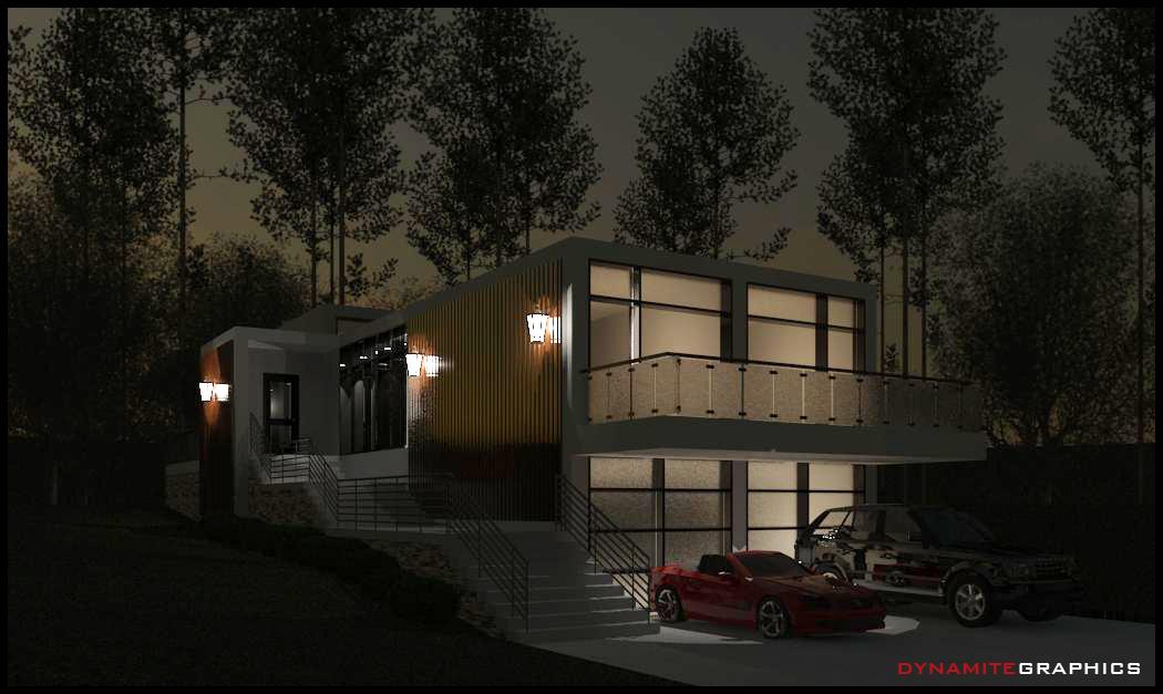 lodge in the woods-night