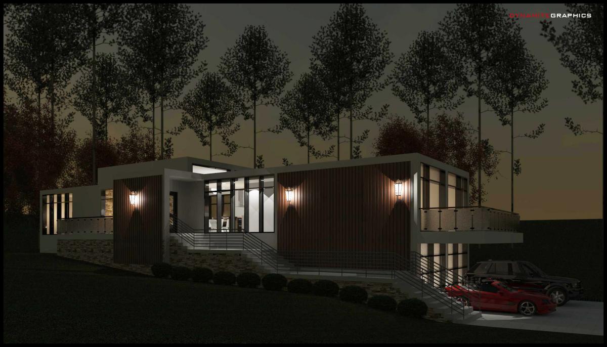 lodge n the woods-night