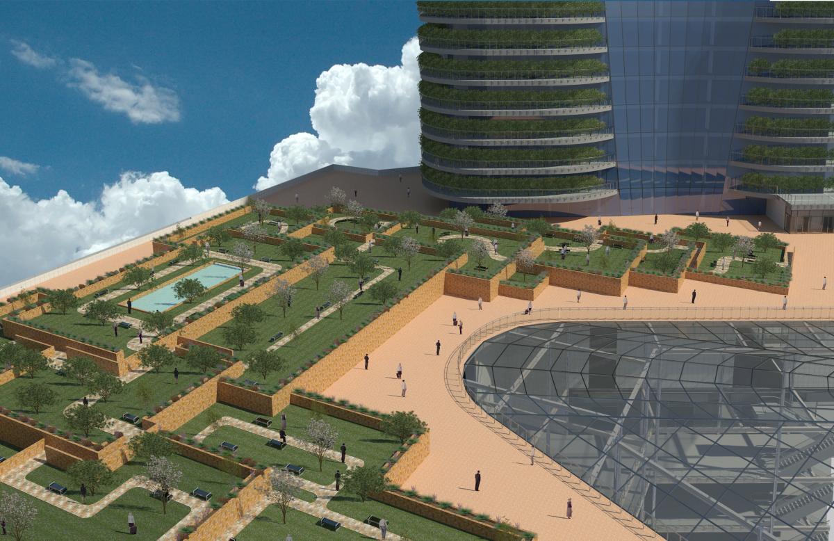 View Of Roof Garden From North Tower