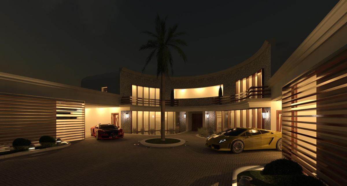 modern villa-garage