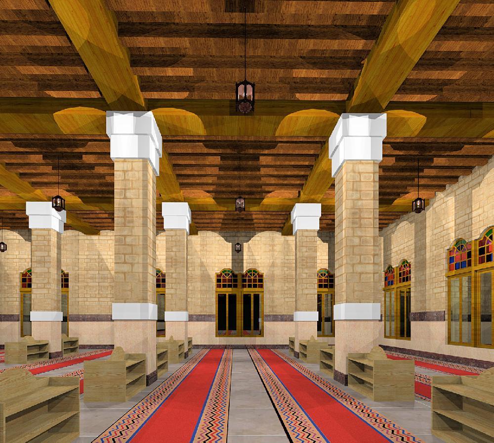 تصميم داخلي لمسجد بالطين