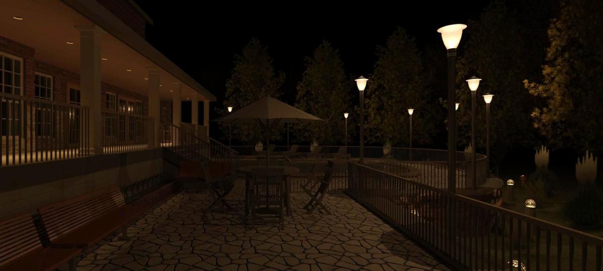 Pool and Patio Night Render