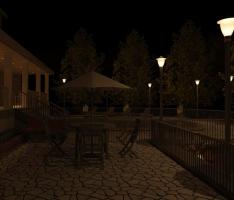 Pool and Patio Night Render