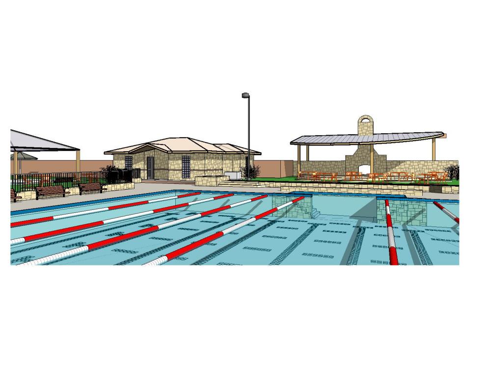 country club pool and cabana