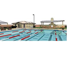 country club pool and cabana