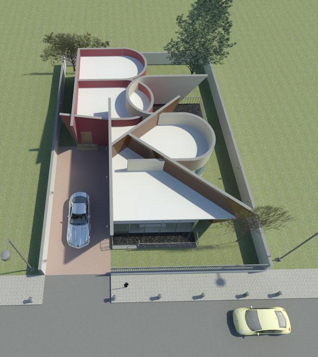 Top view house perspective (practice)