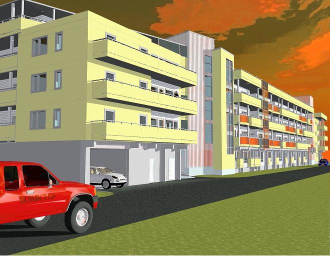 140 apratments. 4 buildings, 5 stories