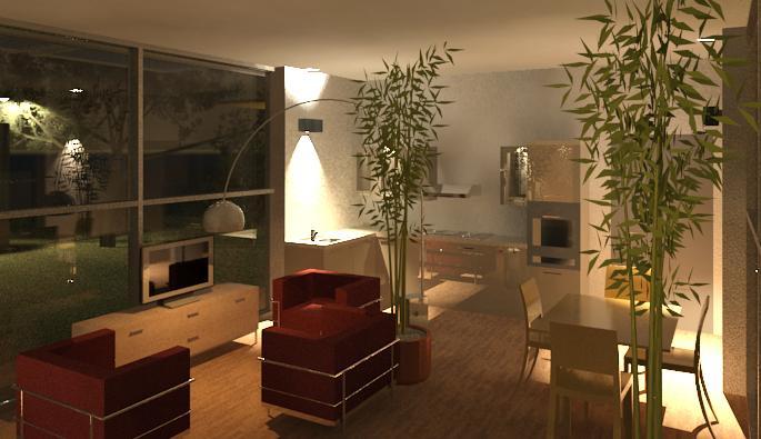 night view rectangle house