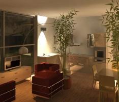 night view rectangle house