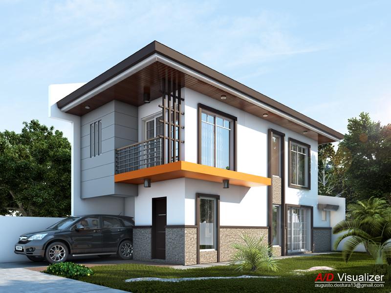 Day Scene Modern 2-Storeys Residence