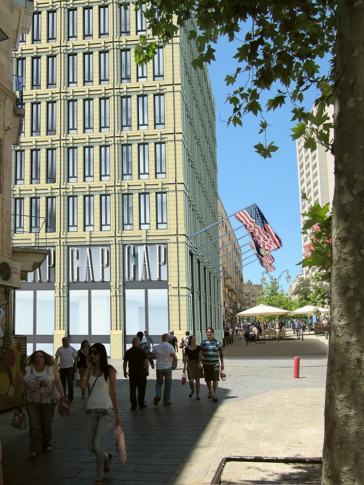 A commercial stone building in Jerusalem