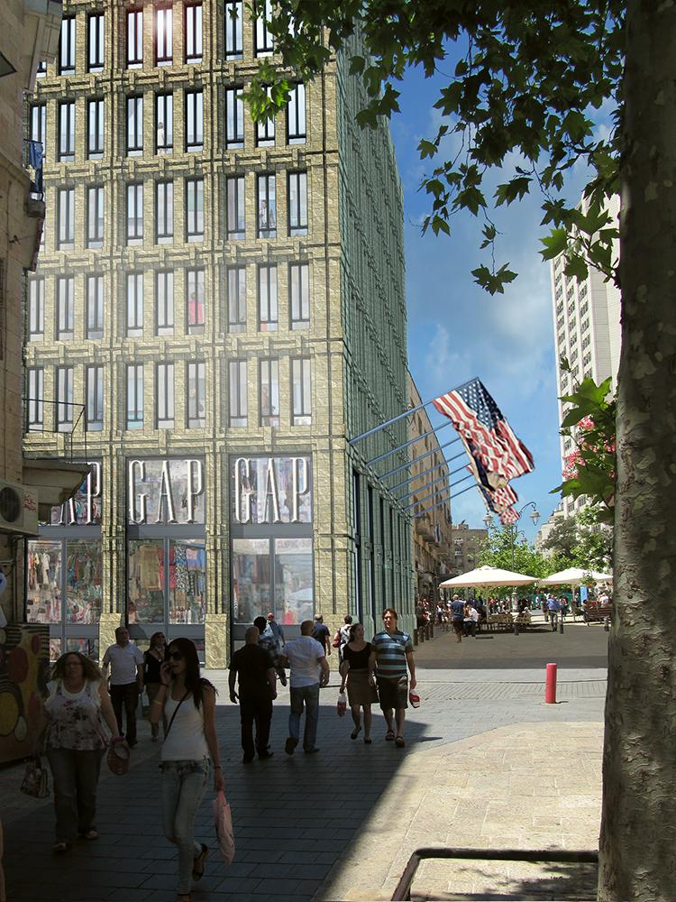 A commercial stone building in Jerusalem