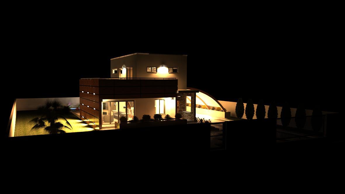 Modern 2 storey - night