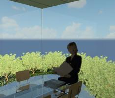 The glass table room