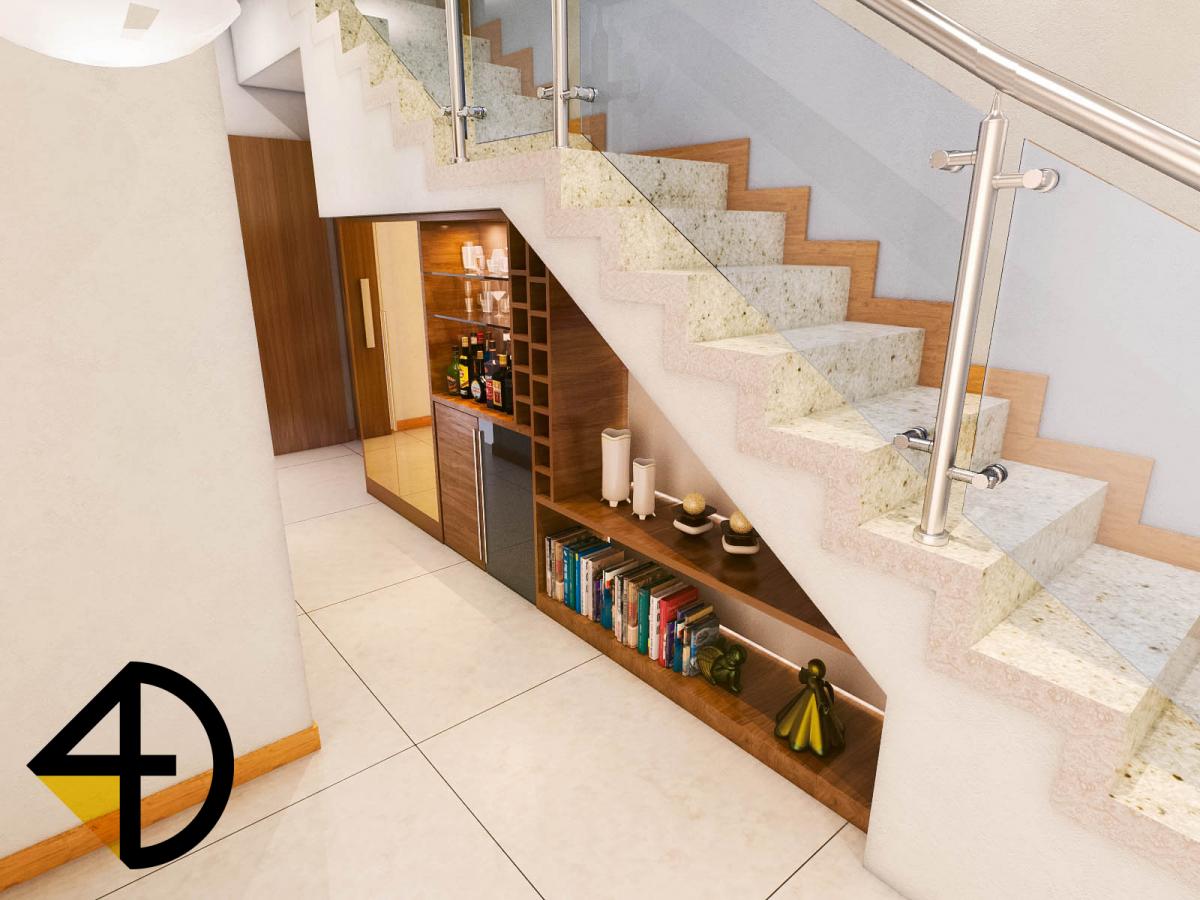 Visualização de decoração da escada