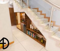 Visualização de decoração da escada