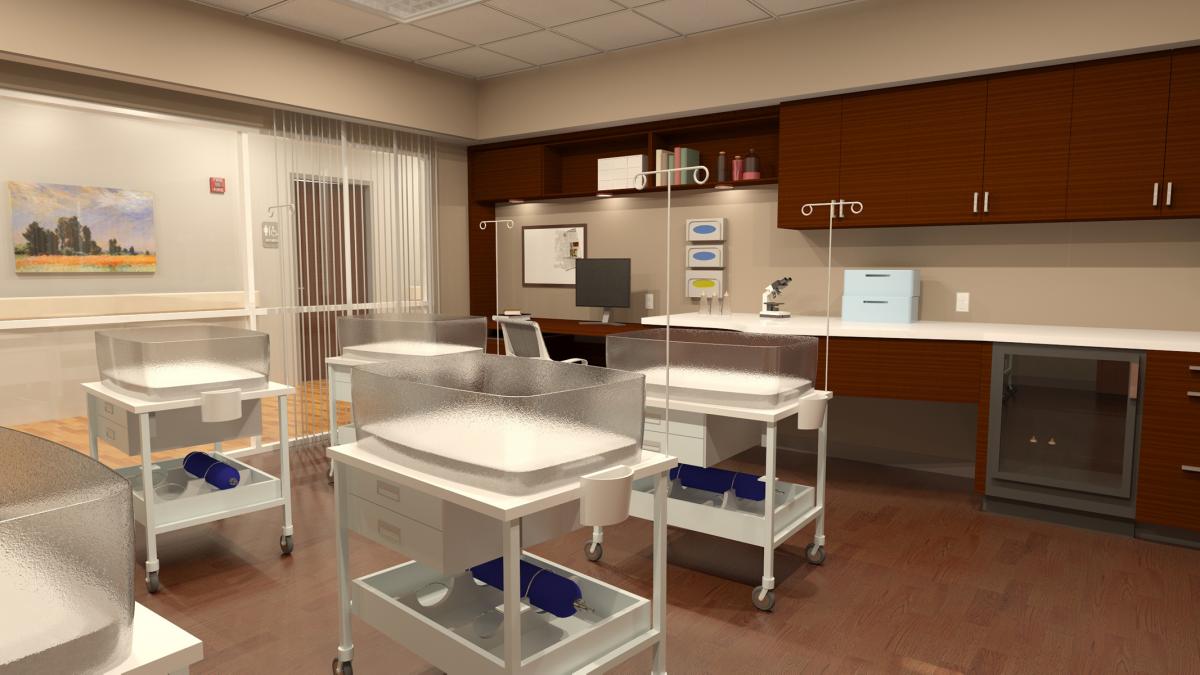 Rendering of Nursery in Hospital