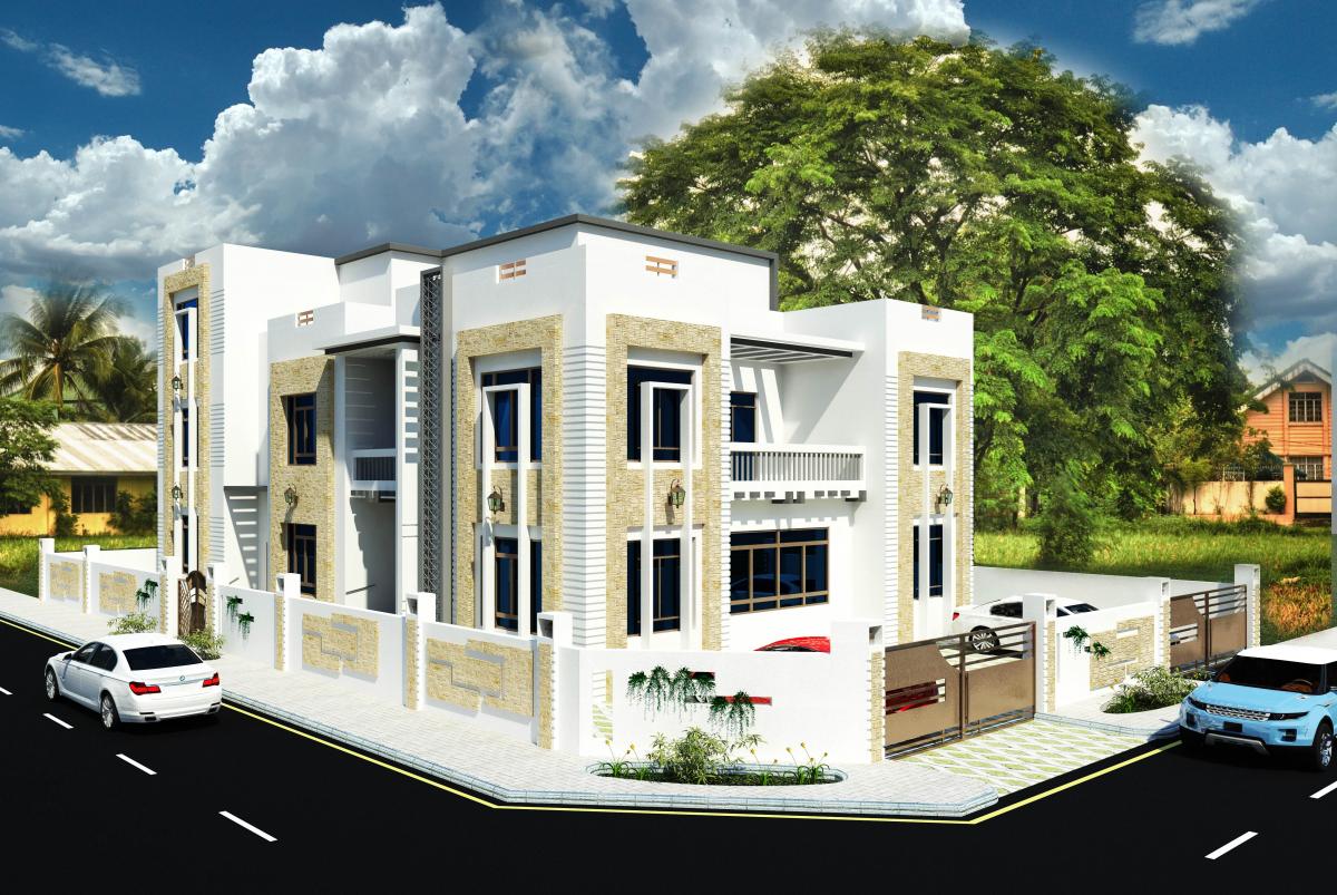 villaa revit and photoshop