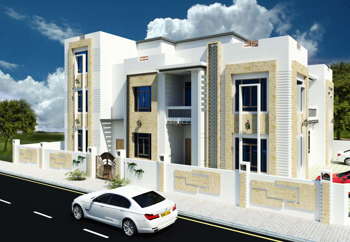 villaa revit and photoshop, oman