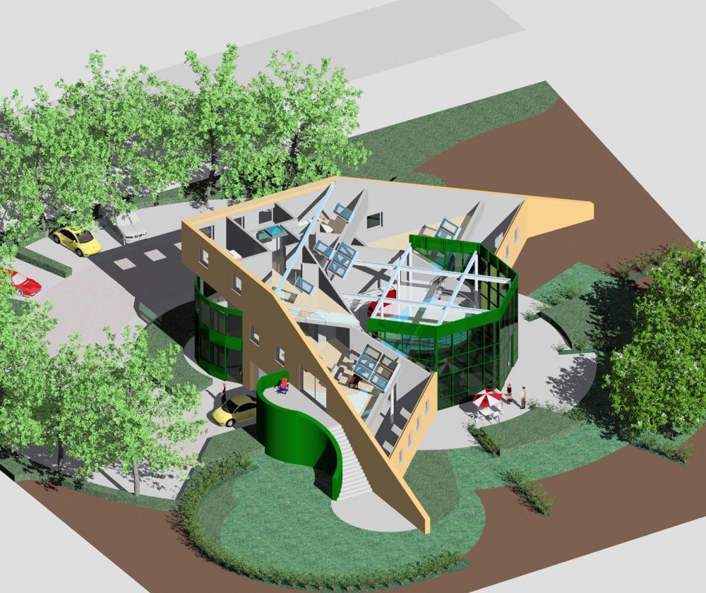 C3A-Building in Revit-Building 9 - open roof