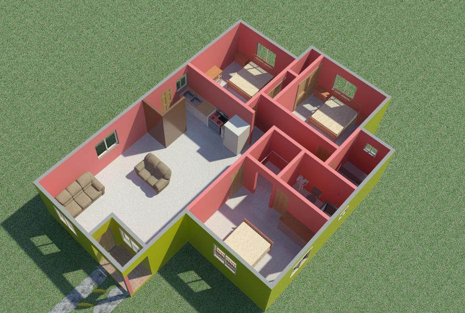 3 bedroom plan 1200 sq ft