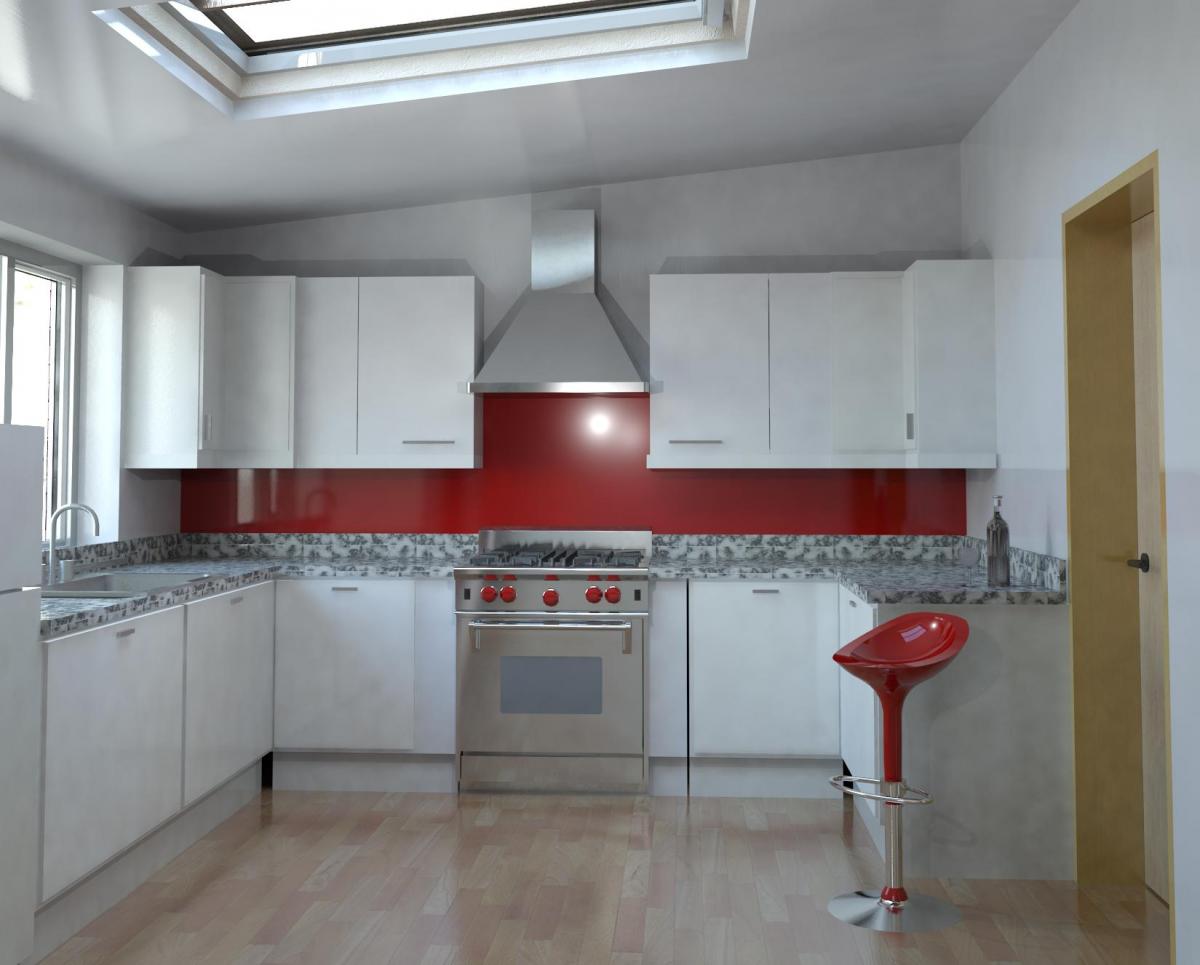 Red & white kitchen