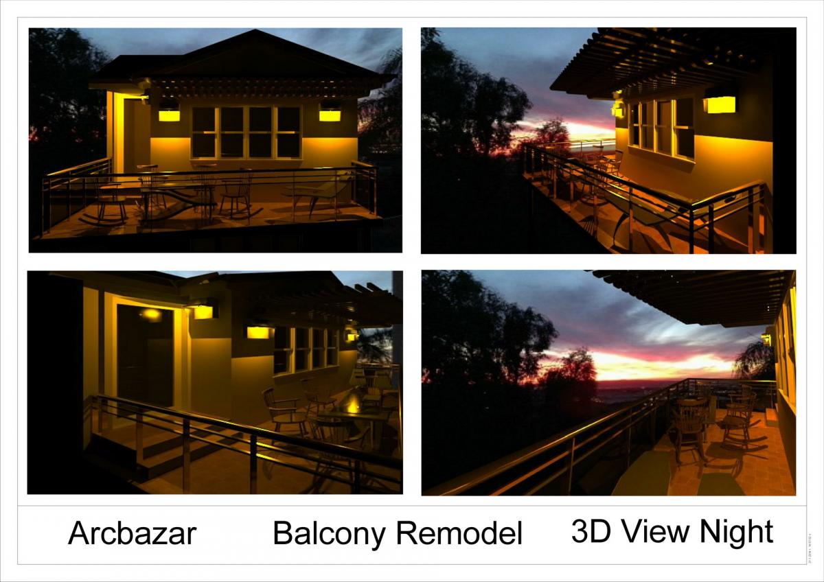 Balkony_ 3D View Night