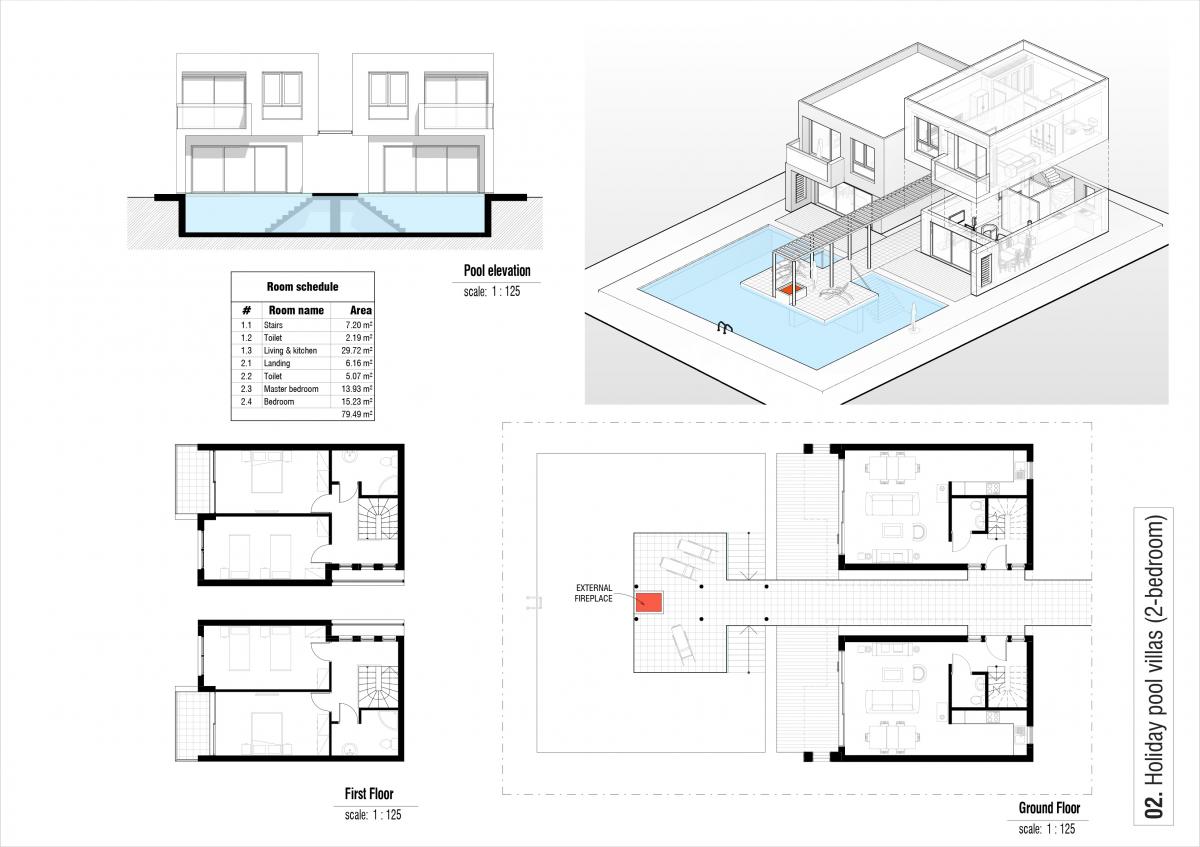 Holiday Pool Villas 01 (2 x 2-Bed, 79,5 m2)