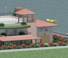 Garden House with lake by Balraj