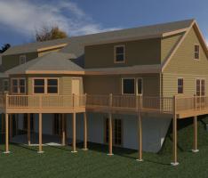 Log Home - Rear View