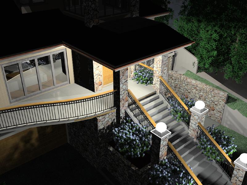 Residential night rendering