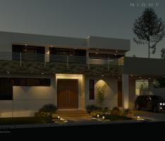 exterior night scene