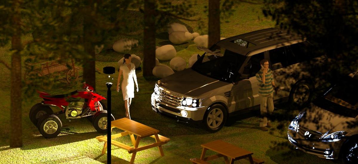 rendering lights - night scene