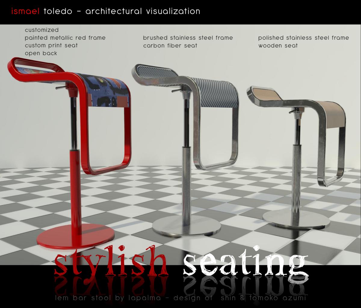 LaPalma Lem Piston Bar Stool