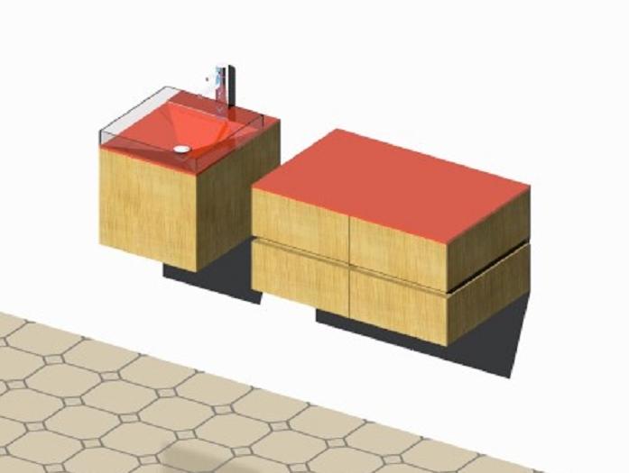 ArteLinear Basin 350mm & Cabinet 700mm