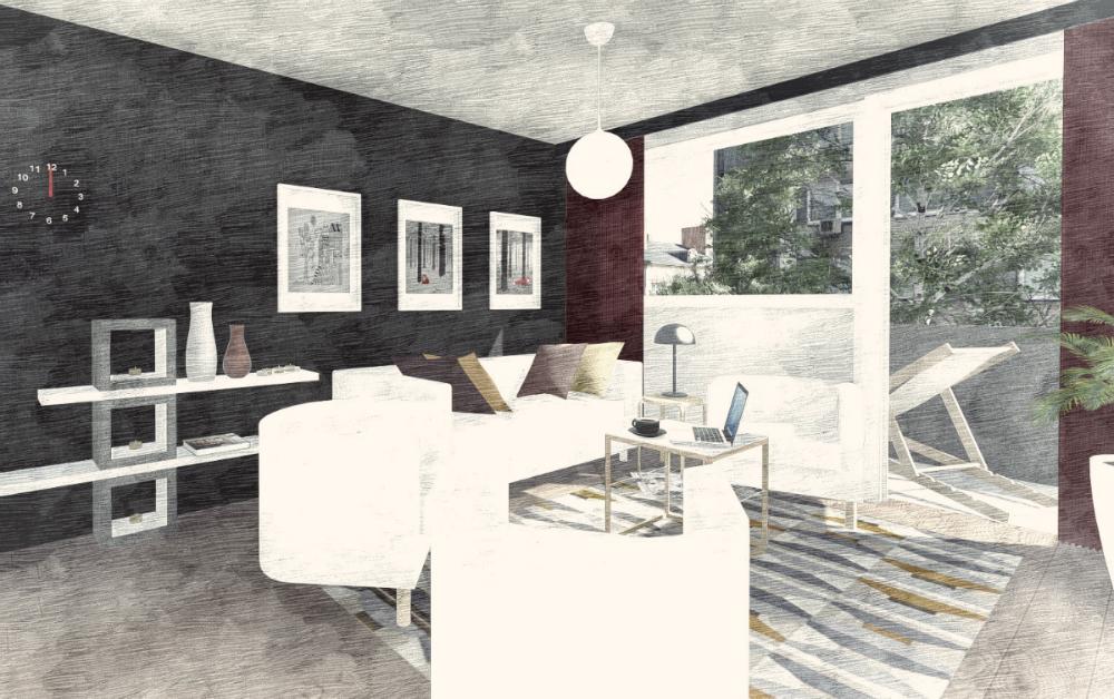 Living room concept - affordable furnishing