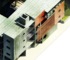 Apartment building with an atrium