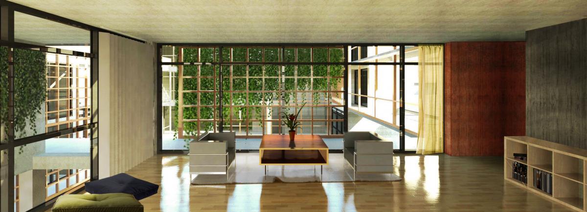 Apartment building with an atrium 3