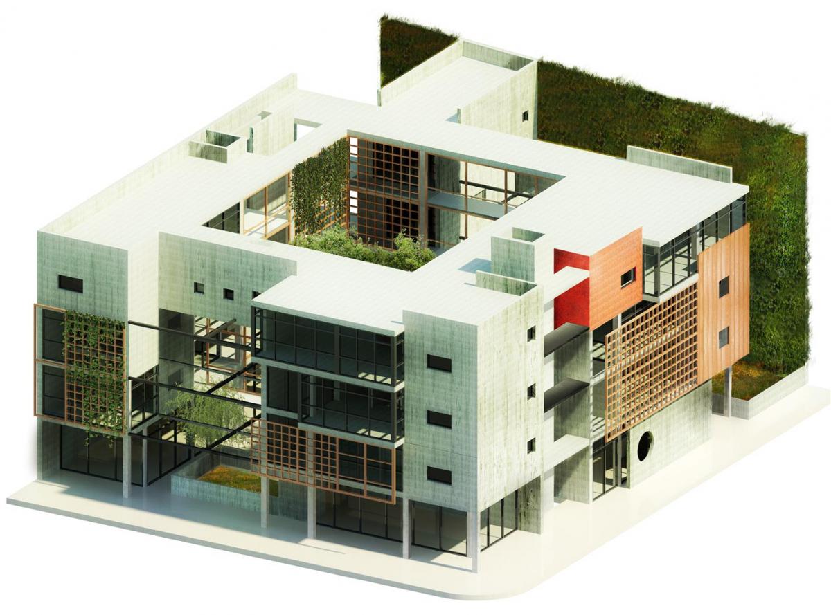 apartment building isometric