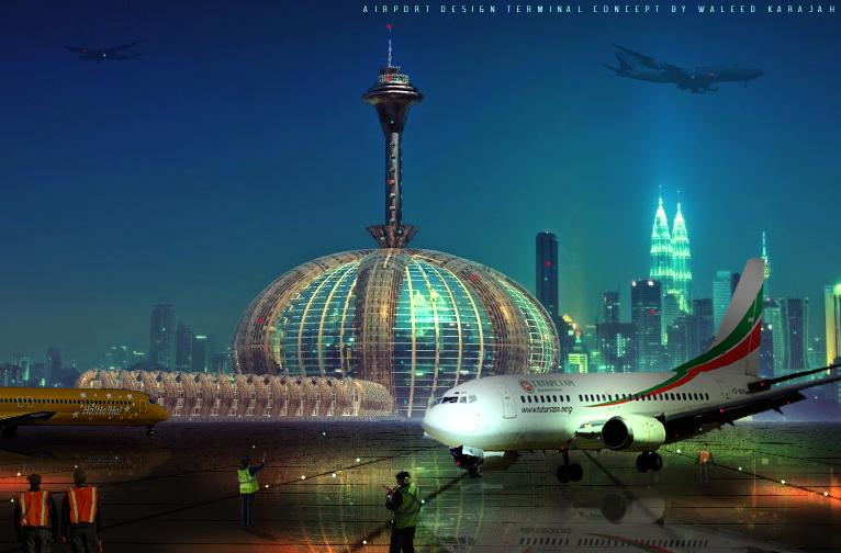 Airport 3D design Terminal concept